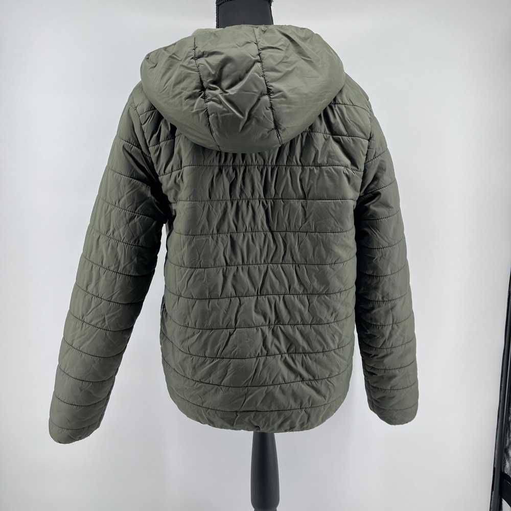 Cat & Jack‎ Kids Quilted Hooded Jacket Green Puffer Winter Warm Size XL - Picture 2 of 10